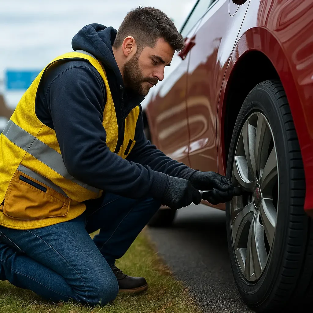 Tyre Express mechanic at work